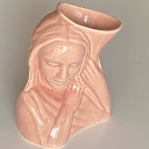 Vintage Hull Pottery Pink Lady Vase Water Carrier